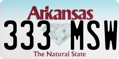 AR license plate 333MSW