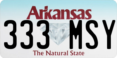AR license plate 333MSY
