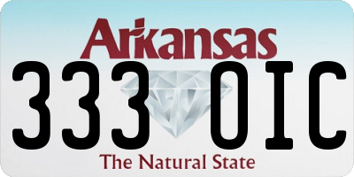 AR license plate 333OIC