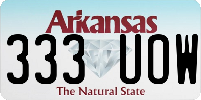AR license plate 333UOW