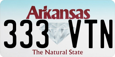AR license plate 333VTN