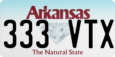 AR license plate 333VTX