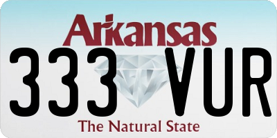 AR license plate 333VUR