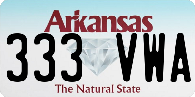 AR license plate 333VWA