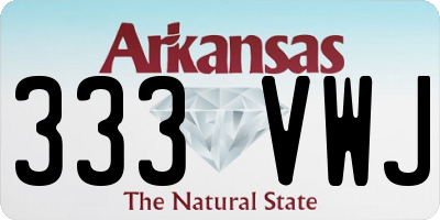 AR license plate 333VWJ