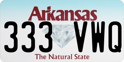 AR license plate 333VWQ