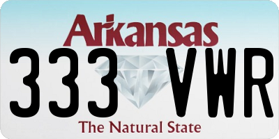 AR license plate 333VWR