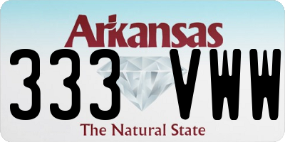 AR license plate 333VWW