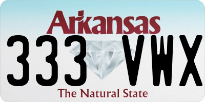 AR license plate 333VWX