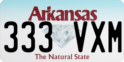AR license plate 333VXM