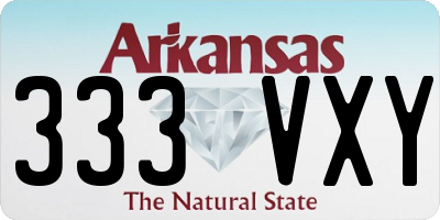 AR license plate 333VXY