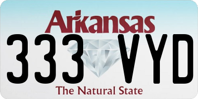 AR license plate 333VYD