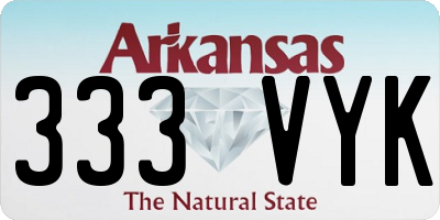 AR license plate 333VYK
