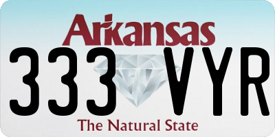 AR license plate 333VYR