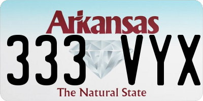 AR license plate 333VYX