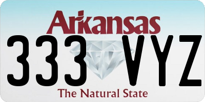 AR license plate 333VYZ