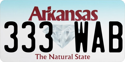 AR license plate 333WAB