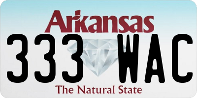 AR license plate 333WAC