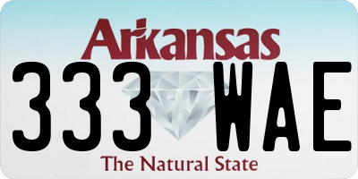 AR license plate 333WAE