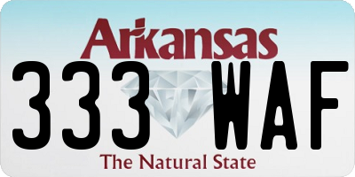 AR license plate 333WAF
