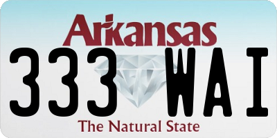 AR license plate 333WAI