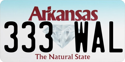 AR license plate 333WAL