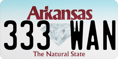 AR license plate 333WAN