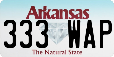 AR license plate 333WAP