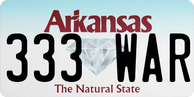 AR license plate 333WAR