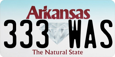 AR license plate 333WAS