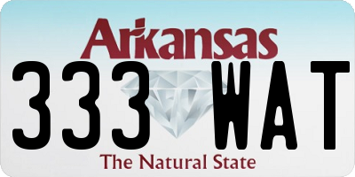 AR license plate 333WAT