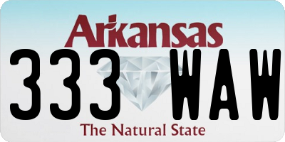 AR license plate 333WAW