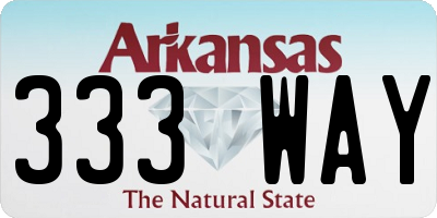 AR license plate 333WAY