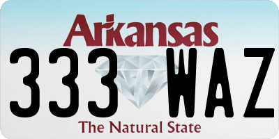 AR license plate 333WAZ
