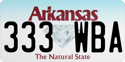 AR license plate 333WBA