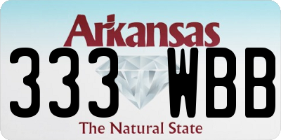AR license plate 333WBB