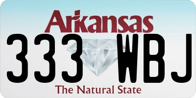 AR license plate 333WBJ