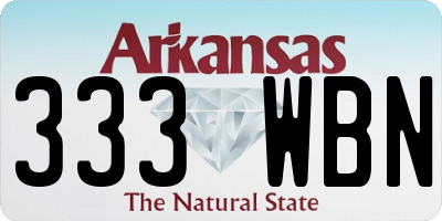 AR license plate 333WBN