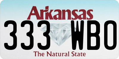 AR license plate 333WBO