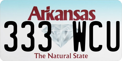 AR license plate 333WCU