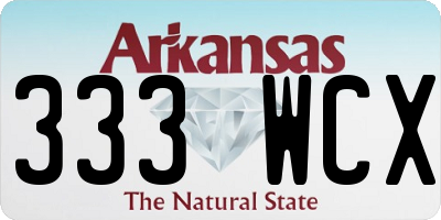 AR license plate 333WCX