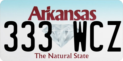 AR license plate 333WCZ