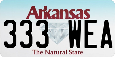 AR license plate 333WEA