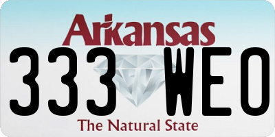 AR license plate 333WEO