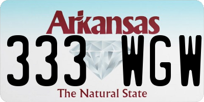 AR license plate 333WGW