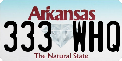 AR license plate 333WHQ
