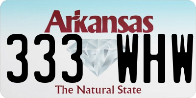 AR license plate 333WHW