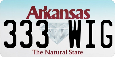 AR license plate 333WIG