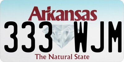 AR license plate 333WJM