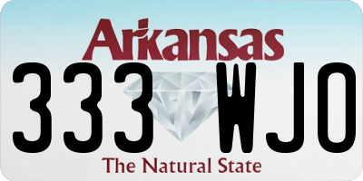 AR license plate 333WJO